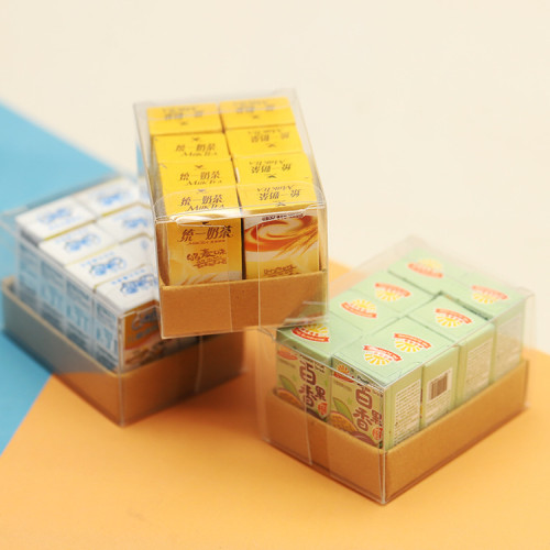 創意倣真迷你超市便利店娃娃屋一箱飲料過家家玩具兒童禮物小擺件