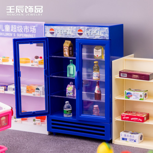 便利店迷你超市倣真微縮食玩水果置物架展示架兒童過家家玩具批發