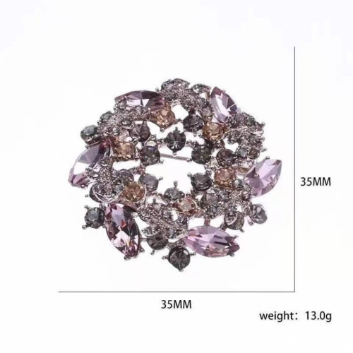 高档胸針紫荊花大花環胸花衣飾鑲鑽復古別針精致滿鑽別針衣飾配飾