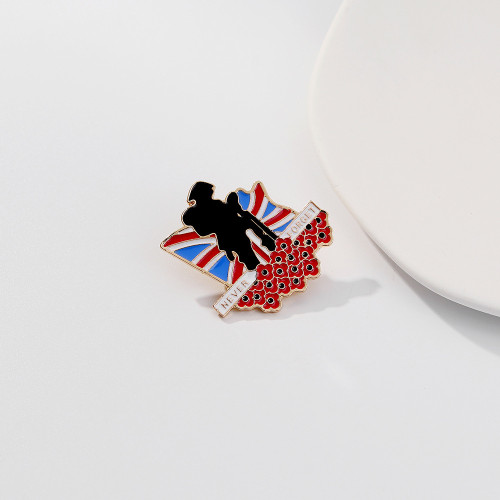 2023新款甖粟花胸針批發 英國凱特王妃紅色滴油水鑽胸針胸花Poppy