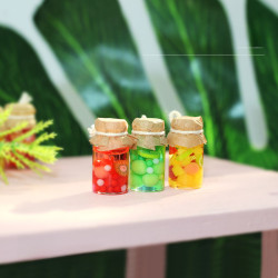 ob11微縮食玩場景玩具模型1:12娃娃屋配件迷你什錦水果罐頭I318