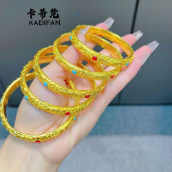 金店同款沙金高品質花絲琺瑯皇後手鐲久不掉色新中式國潮宮廷風