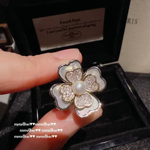 魚姬炫彩 貝母花瓣寶石珍珠戒指 Vintage 紫水晶蝴蝶滴釉耳環