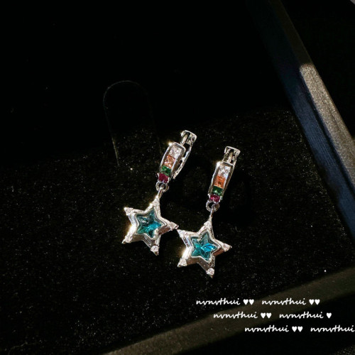 絲珠羅紗蛋麪玉髓寶石耳墜 星河璀璨鍍18K金月光鋯石月亮星星項鏈