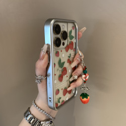 甜美草莓適用iPhone16pro/14/13/12手機殼se蘋果xr/xsmax78plus軟
