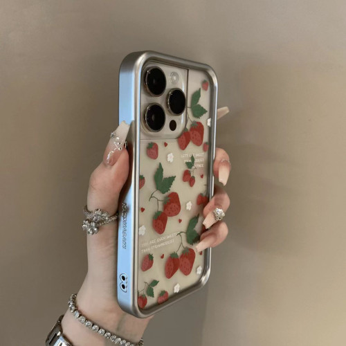 甜美草莓適用iPhone16pro/14/13/12手機殼se蘋果xr/xsmax78plus軟