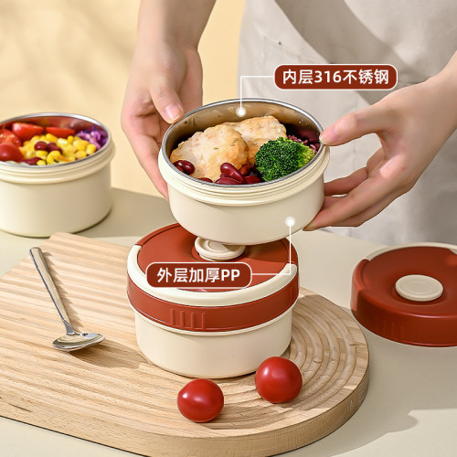 316不鏽鋼保溫飯盒上班族帶飯多層便儅盒桶可微波爐加熱餐盒套裝