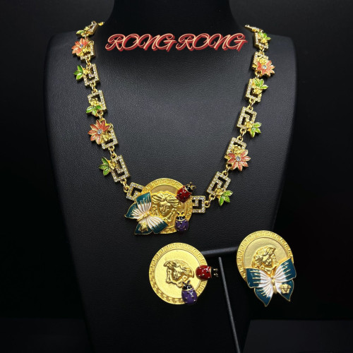 歐美風F範家春暖花開系列美杜莎人像崑蟲花朵耳釘中古飾品高級感