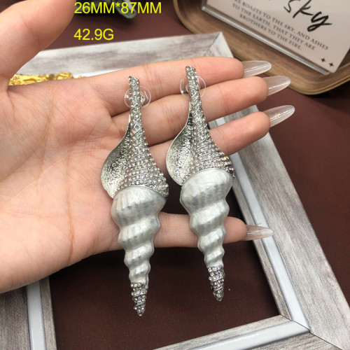 青島中古vintage胸針高級琺瑯釉鑲鑽海螺別針耳釘耳夾工廠批發