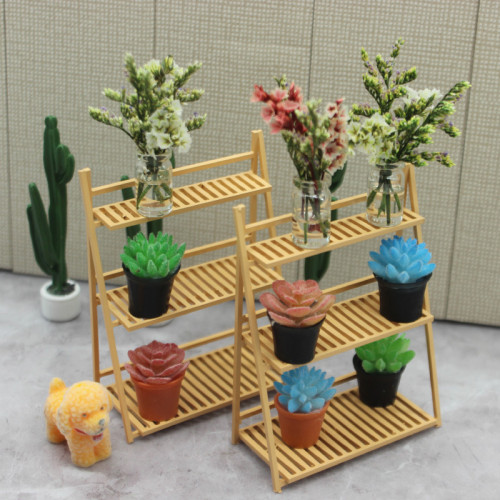 Dollhouse迷你花架 袖珍鞋架 微縮模型娃娃屋配件 場景拍攝道具