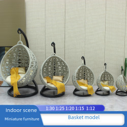 1：12分娃娃屋吊籃擺件微縮家具小擺件DIY沙磐建築材料鞦千椅模型