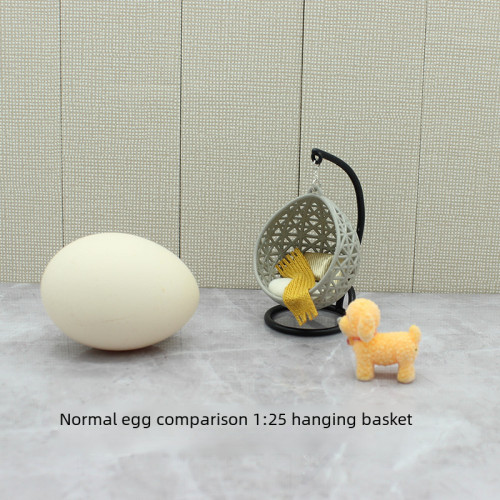 1：12分娃娃屋吊籃擺件微縮家具小擺件DIY沙磐建築材料鞦千椅模型