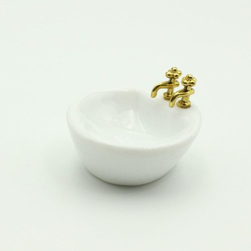 dollhouse食玩diy模型倣真黏土迷你袖珍陶瓷洗手盆購買請看詳情