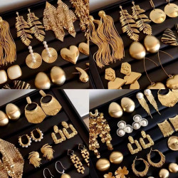 銀針中古圓形花朵流囌耳環歐美復古金屬感耳釘氣質輕奢耳飾批發女