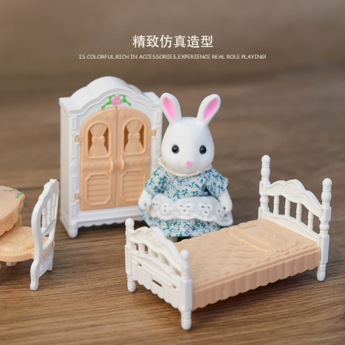 娃娃屋倣真迷你浴室微縮場景擺件過家家玩具廚房臥室浴缸模型女孩
