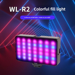 WL-R2充電拍照方形迷你led燈手機自拍rgb攝影燈全彩口袋RGB補光燈