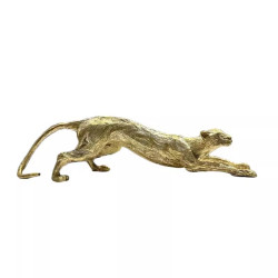 現代輕奢抽象金屬豹子動物擺件樣板間擺設創意藝術軟裝飾品家居