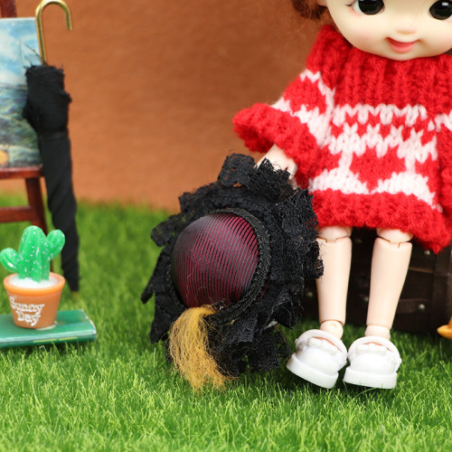 1:12娃娃屋dollhoue迷你家具模型旅行套裝ob11黑色帽子 雨繖 皮箱