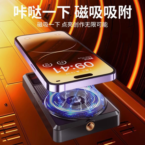 磁吸RGB手機補光燈便攜式自拍拍攝手持打光燈戶外攝影美顔口袋燈
