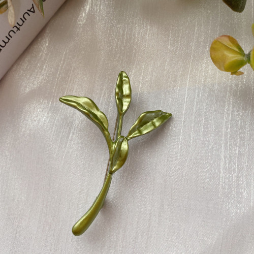 歐美復古森系烤漆紅杉樹鼠尾草植物胸針簡約氣質男女同款新款批發
