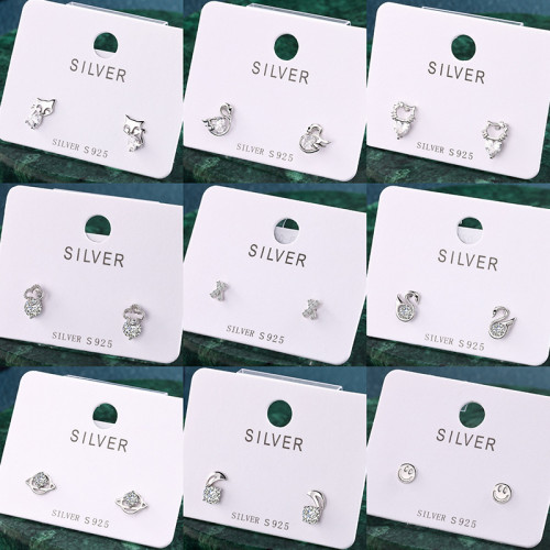 S925純銀音符絕美蝴蝶結耳骨釘睡覺不用摘兔子耳蝸釘銀養耳洞耳釘