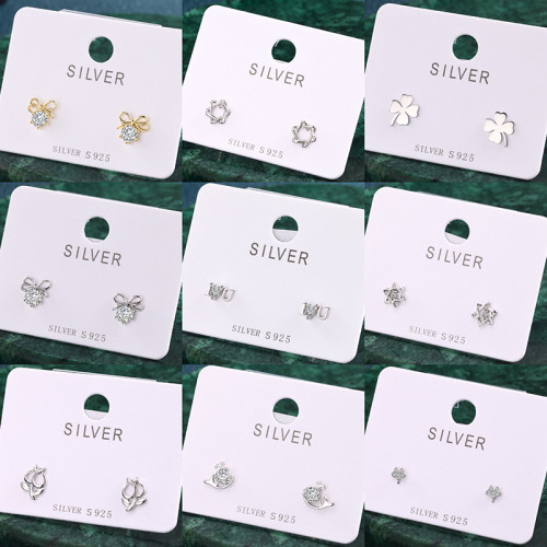 S925純銀音符絕美蝴蝶結耳骨釘睡覺不用摘兔子耳蝸釘銀養耳洞耳釘