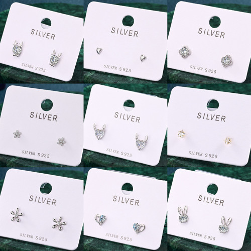 S925純銀音符絕美蝴蝶結耳骨釘睡覺不用摘兔子耳蝸釘銀養耳洞耳釘