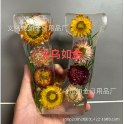 Floral Resin Night Light 花卉字母樹脂夜燈家居裝飾創意禮物新