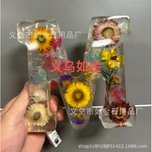 Floral Resin Night Light 花卉字母樹脂夜燈家居裝飾創意禮物新