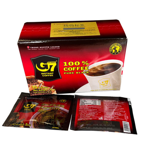 進口越南G7咖啡中原G7純黑咖啡粉無蔗糖食品電商直播一件代發