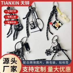 miu系包掛卡通小熊頭像迷你高爾夫球鑰匙扣miu編織繩包包掛件