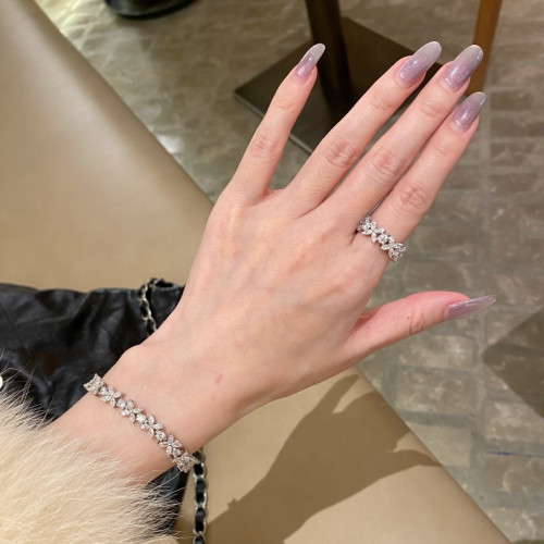 輕奢S925純銀馬眼鑽戒指女滿鑽排精致優雅百搭潮流款閉口抖音直播