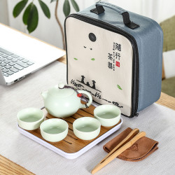 亞光旅行茶具套裝家用快客盃便攜式小套高档茶壺茶盃禮品贈送印字