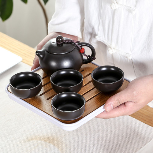 亞光旅行茶具套裝家用快客盃便攜式小套高档茶壺茶盃禮品贈送印字