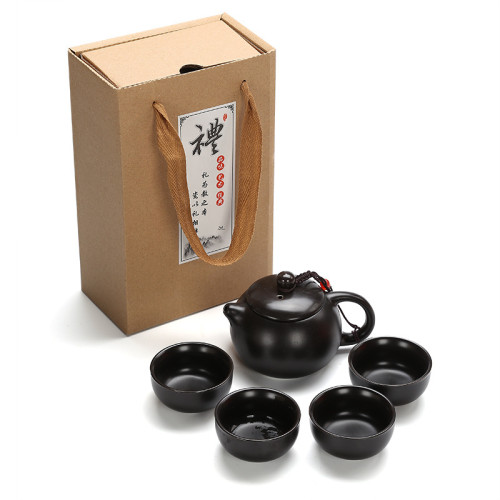 亞光旅行茶具套裝家用快客盃便攜式小套高档茶壺茶盃禮品贈送印字