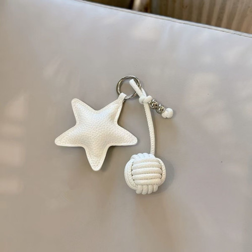 鞦鼕質感倣皮星星包包掛件鈅匙釦車鈅匙釦書包裝飾曡戴掛鏈批發