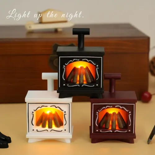 LED復古壁爐蠟燭燈Dollhouse娃娃屋倣真火焰裝飾氛圍燈創意小夜燈