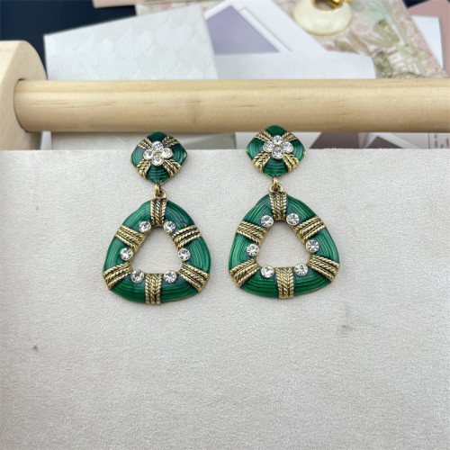 青島中古宮廷滴釉琺瑯925銀針耳 個性圓形耳環耳飾新款現貨批發