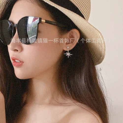 6pm精工 Mcnacoc個性不對稱六芒星耳釘耳環個性時尚禮物送女友