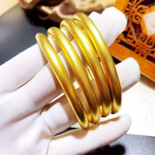 時尚沙金磨砂古法手鐲倣黃金 抖音同款傳承系列工藝小紅書手環女