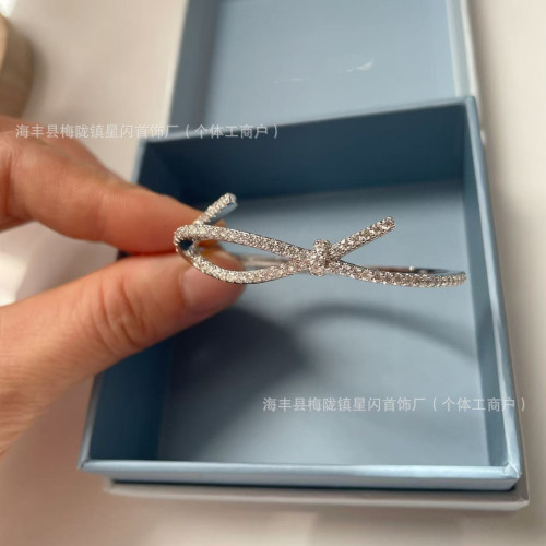 HEFANG何方絲帶手鐲 輕奢設計曡帶開口蝴蝶結手環女高級精工代發