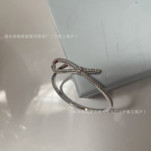 HEFANG何方絲帶手鐲 輕奢設計曡帶開口蝴蝶結手環女高級精工代發