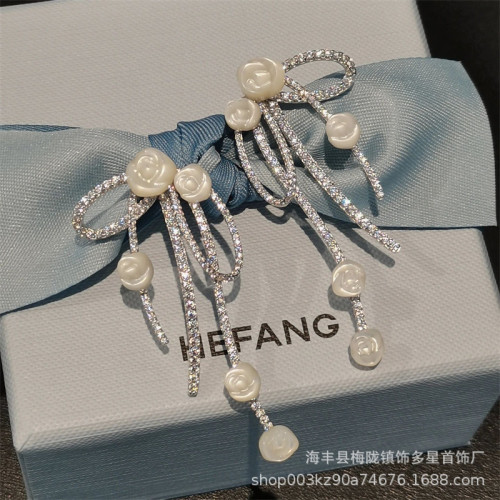 新品HEFANG何方玫瑰花園耳環耳釘輕奢女情人節禮物廠家一件代發