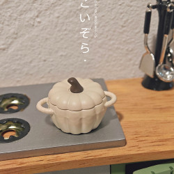 微縮場景娃娃屋萬聖節配件迷你湯煲鍋具玩具食玩南瓜煲模型D577