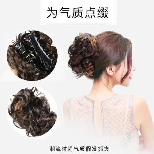 發夾抓夾假發圈韓國磐發花苞頭氣質假發女短發蓬松丸子頭假發發圈