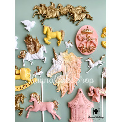 獨角獸蛋糕 木馬蛋糕模具 飛馬巧克力模具 夢幻木馬滴膠 烘焙模具
