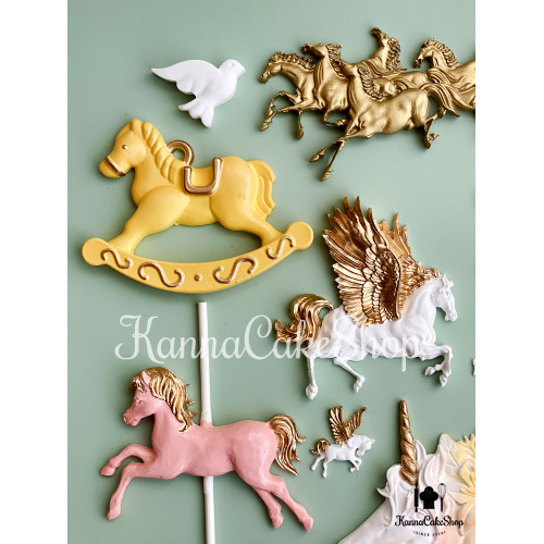 獨角獸蛋糕 木馬蛋糕模具 飛馬巧克力模具 夢幻木馬滴膠 烘焙模具