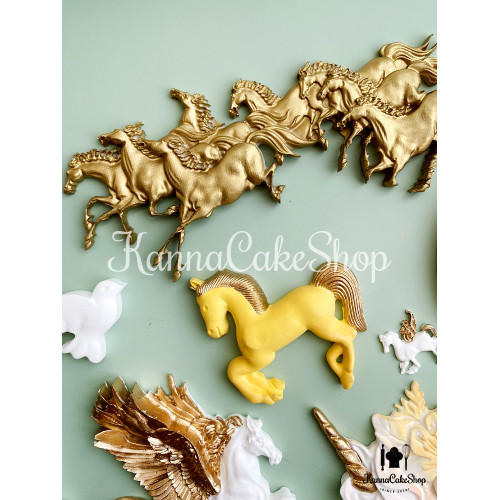 獨角獸蛋糕 木馬蛋糕模具 飛馬巧克力模具 夢幻木馬滴膠 烘焙模具