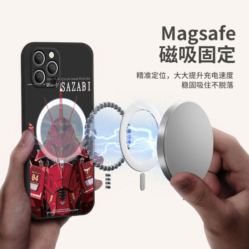 【沙紥比】蘋果14pro高達磁吸16手機殼iPhone15promax機器人男款適用15/14/13/12潮牌時尚手機殼蘋果13promax