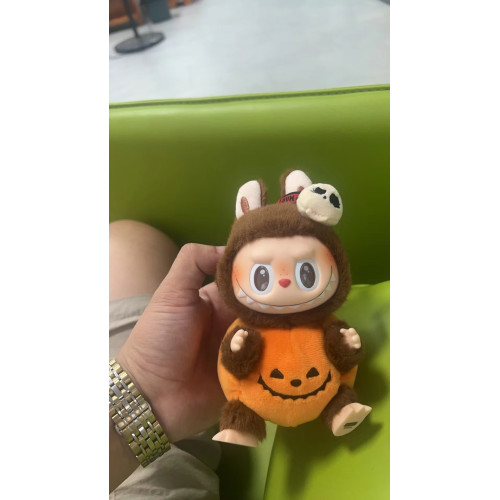 拉佈佈萬聖節搪膠南瓜怪怪狂歡節LABUBU搪膠毛毧公仔掛件